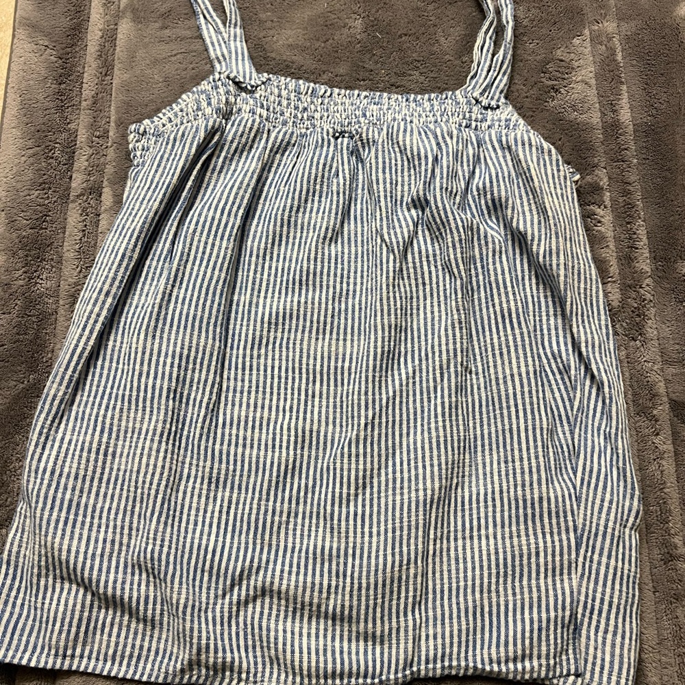 Old Navy Blue and White Striped Tank Top